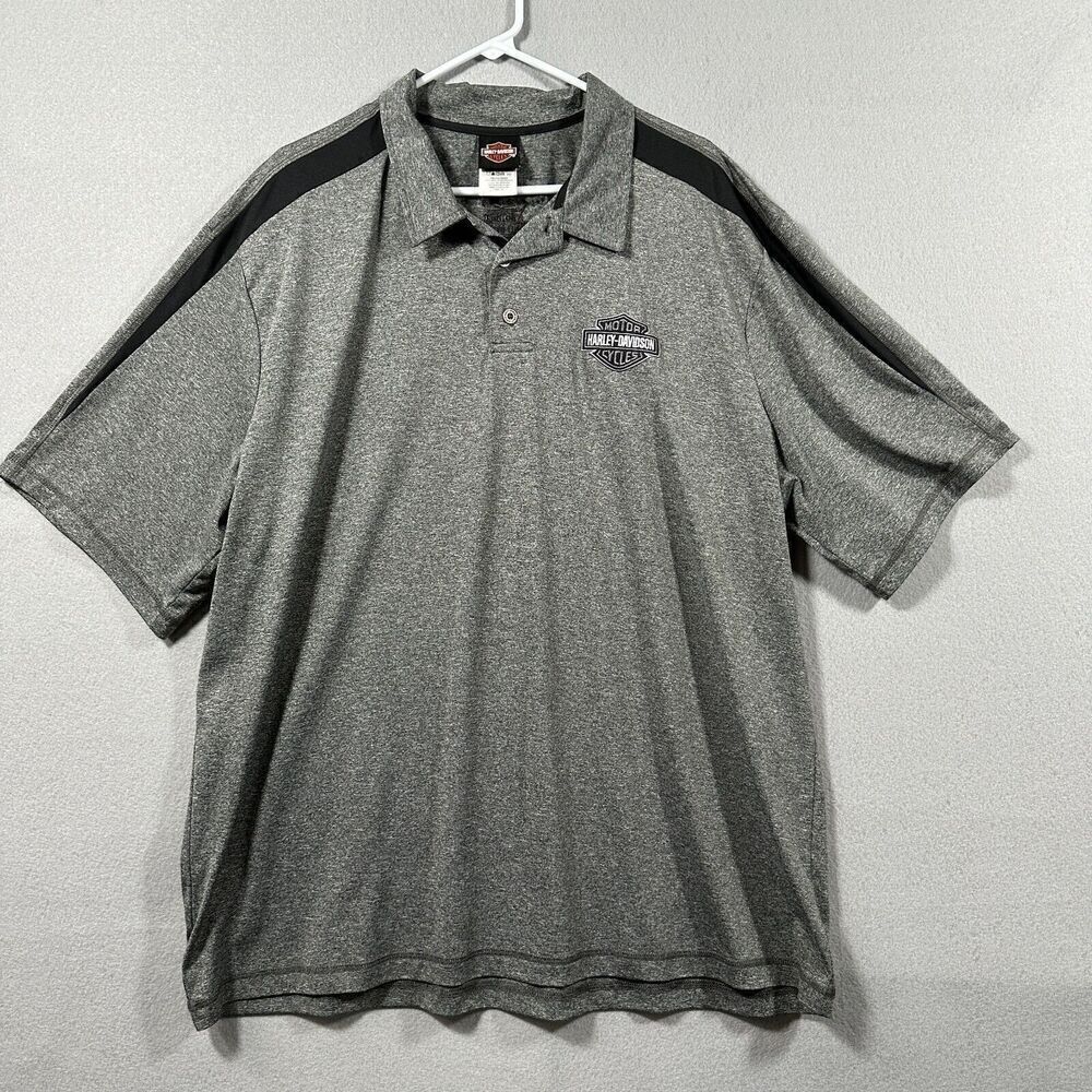 Harley Davidson Polo Mens 2XL Grey Short Sleeve‎ Teds Alton Illinois